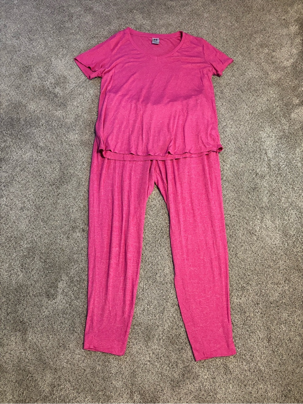 Women's Hot Pink Sleep Set - Lightweight Lounge Tee & Pant
